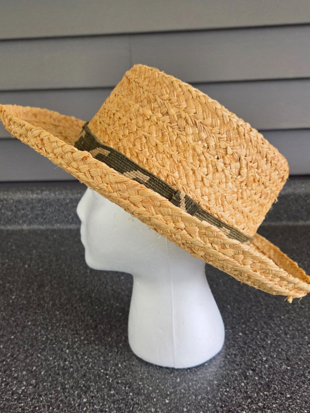 Dorfman Pacific Straw Panama Hat L/XL Genuine Raffia w/band Handmade